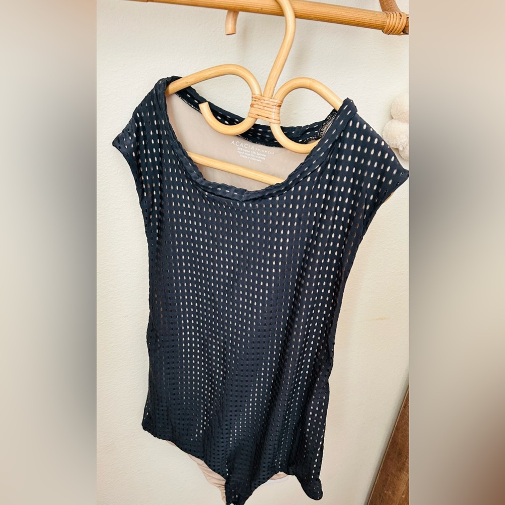 ✖️SOLD✖️on Mercari✖️Acacia Swimwear Black Mesh Onepiece L